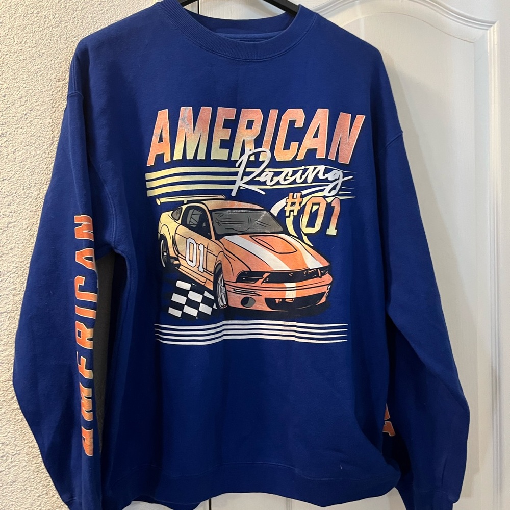 Men’s Sweatshirt Blue Long Sleeve Shirt